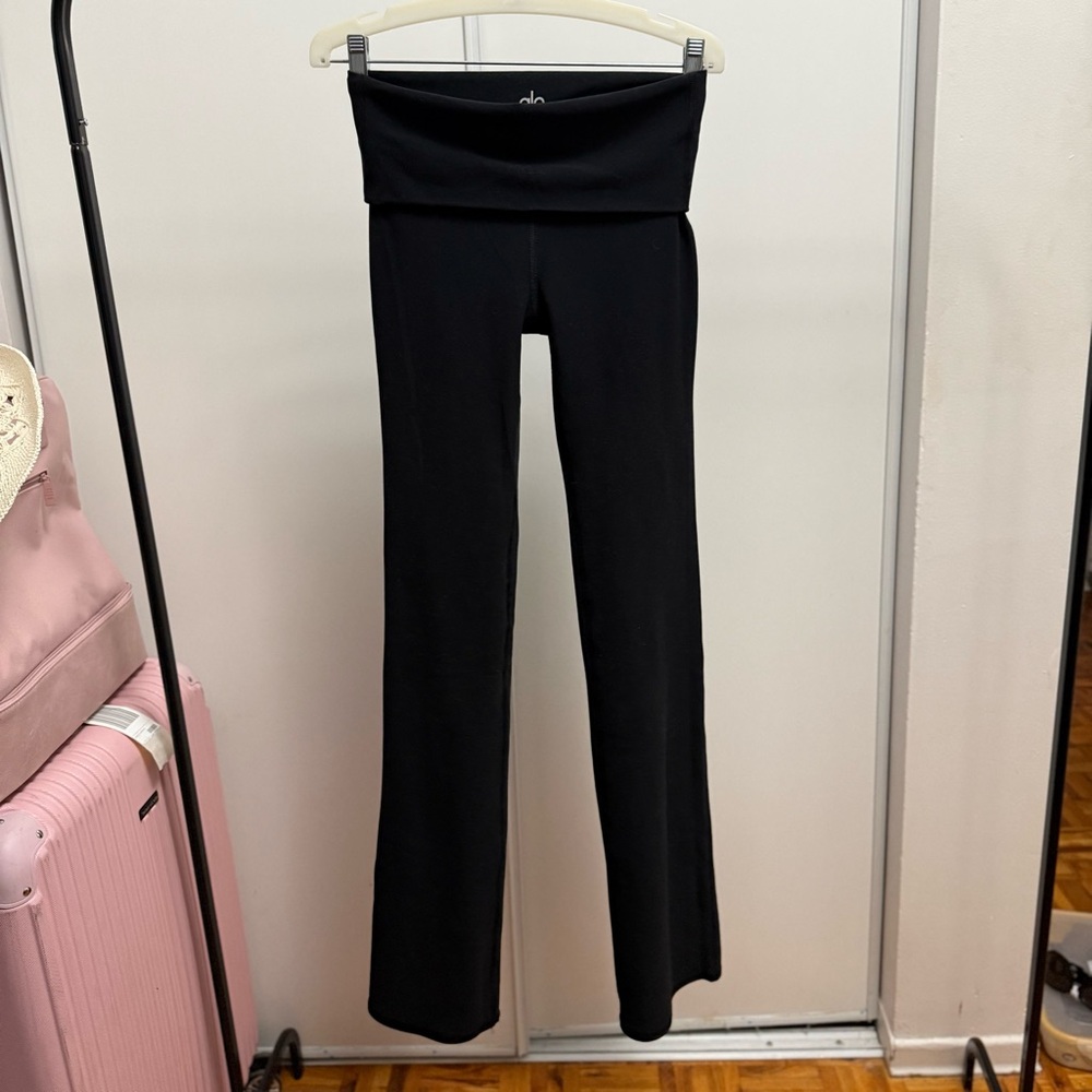 ALO Yoga Black Fold Over Bootcut leggings